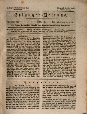 Erlanger Zeitung (Erlanger Real-Zeitung) Donnerstag 20. Januar 1825
