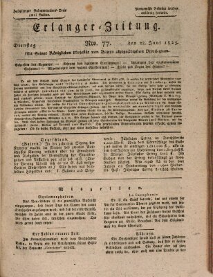 Erlanger Zeitung (Erlanger Real-Zeitung) Dienstag 28. Juni 1825