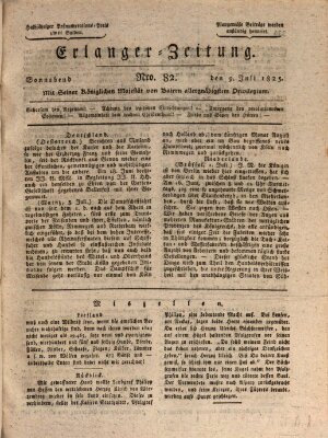 Erlanger Zeitung (Erlanger Real-Zeitung) Samstag 9. Juli 1825