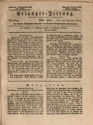 Erlanger Zeitung (Erlanger Real-Zeitung) Dienstag 23. August 1825