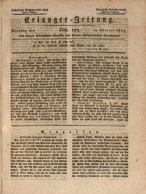 Erlanger Zeitung (Erlanger Real-Zeitung) Dienstag 11. Oktober 1825