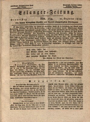 Erlanger Zeitung (Erlanger Real-Zeitung) Donnerstag 22. Dezember 1825