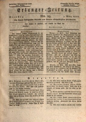 Erlanger Zeitung (Erlanger Real-Zeitung) Dienstag 7. März 1826