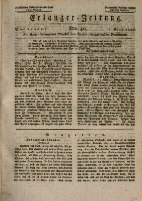 Erlanger Zeitung (Erlanger Real-Zeitung) Samstag 1. April 1826