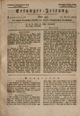 Erlanger Zeitung (Erlanger Real-Zeitung) Donnerstag 13. April 1826