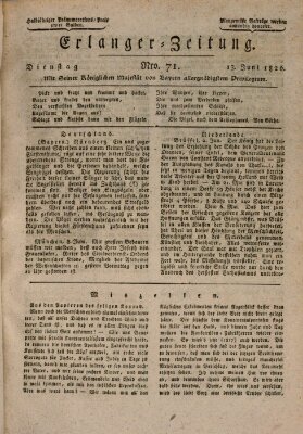 Erlanger Zeitung (Erlanger Real-Zeitung) Dienstag 13. Juni 1826