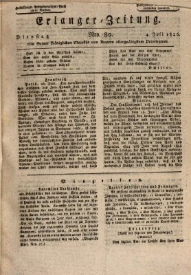Erlanger Zeitung (Erlanger Real-Zeitung) Dienstag 4. Juli 1826