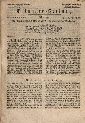 Erlanger Zeitung (Erlanger Real-Zeitung) Samstag 5. August 1826