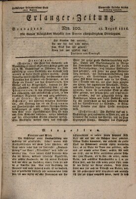 Erlanger Zeitung (Erlanger Real-Zeitung) Samstag 19. August 1826