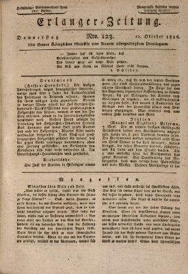 Erlanger Zeitung (Erlanger Real-Zeitung) Donnerstag 12. Oktober 1826