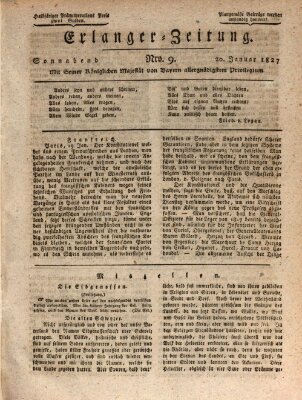Erlanger Zeitung (Erlanger Real-Zeitung) Samstag 20. Januar 1827