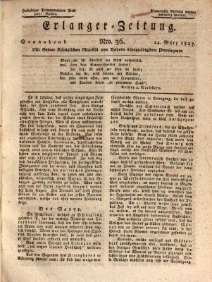 Erlanger Zeitung (Erlanger Real-Zeitung) Samstag 24. März 1827