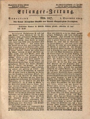 Erlanger Zeitung (Erlanger Real-Zeitung) Samstag 8. September 1827