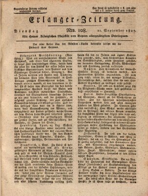 Erlanger Zeitung (Erlanger Real-Zeitung) Dienstag 11. September 1827