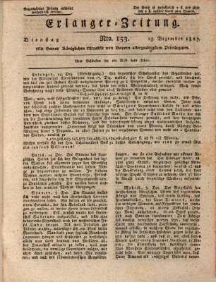 Erlanger Zeitung (Erlanger Real-Zeitung) Dienstag 25. Dezember 1827