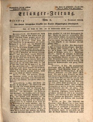 Erlanger Zeitung (Erlanger Real-Zeitung) Dienstag 1. Januar 1828