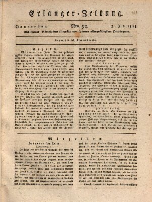 Erlanger Zeitung (Erlanger Real-Zeitung) Donnerstag 31. Juli 1828