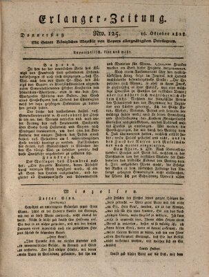 Erlanger Zeitung (Erlanger Real-Zeitung) Donnerstag 16. Oktober 1828