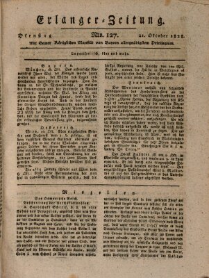 Erlanger Zeitung (Erlanger Real-Zeitung) Dienstag 21. Oktober 1828