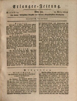 Erlanger Zeitung (Erlanger Real-Zeitung) Dienstag 10. März 1829