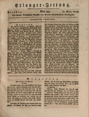 Erlanger Zeitung (Erlanger Real-Zeitung) Dienstag 31. März 1829