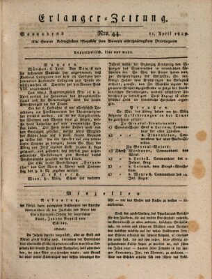 Erlanger Zeitung (Erlanger Real-Zeitung) Samstag 11. April 1829