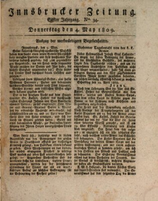 Innsbrucker Zeitung Donnerstag 4. Mai 1809