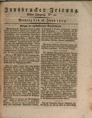 Innsbrucker Zeitung Montag 26. Juni 1809
