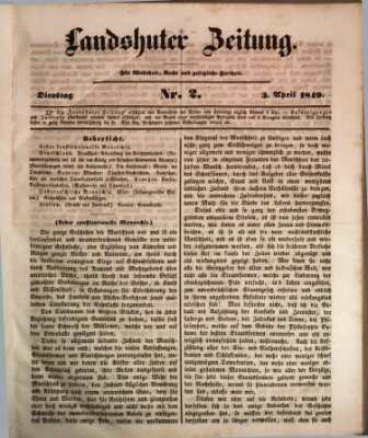 Landshuter Zeitung Dienstag 3. April 1849