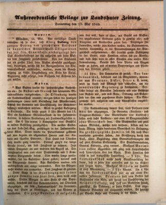 Landshuter Zeitung Donnerstag 17. Mai 1849