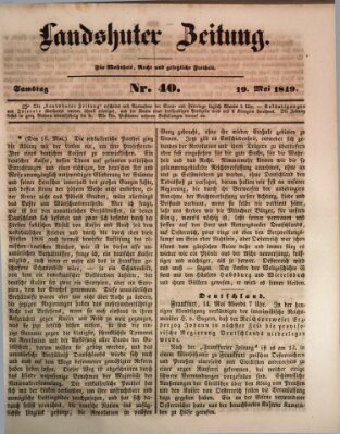 Landshuter Zeitung Samstag 19. Mai 1849