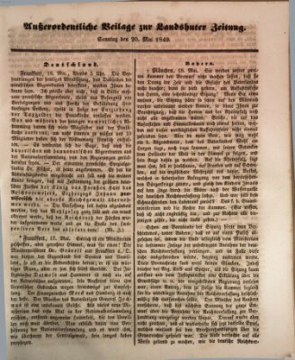 Landshuter Zeitung Sonntag 20. Mai 1849