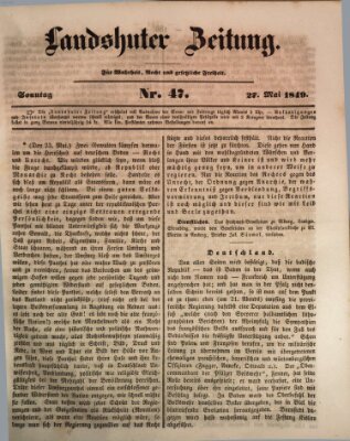 Landshuter Zeitung Sonntag 27. Mai 1849