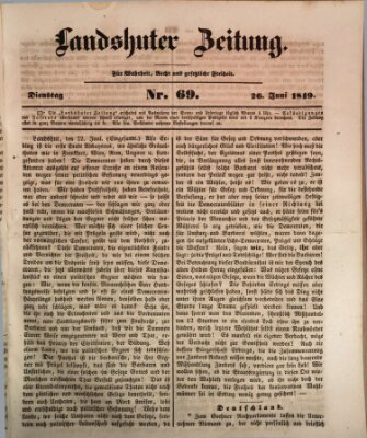 Landshuter Zeitung Dienstag 26. Juni 1849