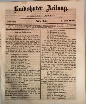 Landshuter Zeitung Dienstag 3. Juli 1849