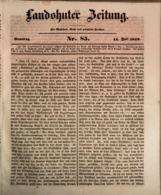 Landshuter Zeitung Samstag 14. Juli 1849
