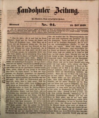 Landshuter Zeitung Mittwoch 25. Juli 1849