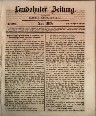 Landshuter Zeitung Sonntag 19. August 1849