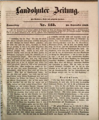 Landshuter Zeitung Donnerstag 20. September 1849