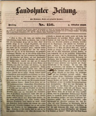 Landshuter Zeitung Freitag 5. Oktober 1849