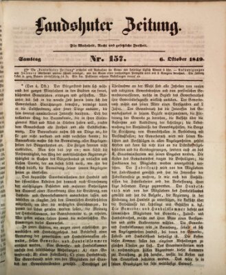 Landshuter Zeitung Samstag 6. Oktober 1849