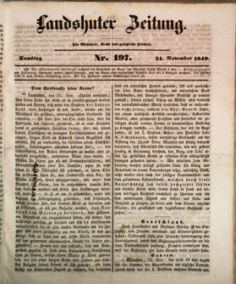Landshuter Zeitung Samstag 24. November 1849