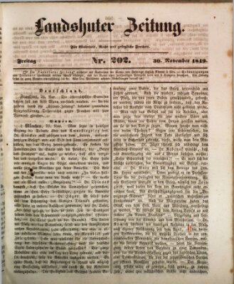 Landshuter Zeitung Freitag 30. November 1849