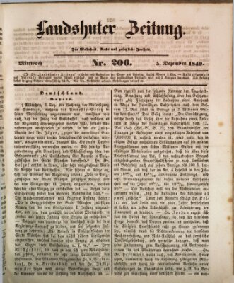 Landshuter Zeitung Mittwoch 5. Dezember 1849
