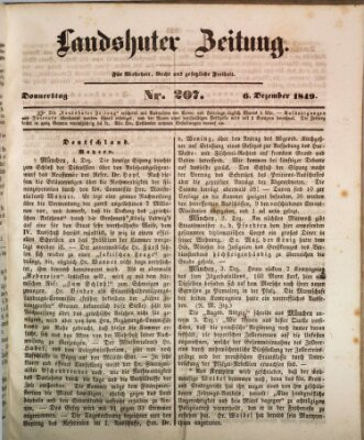 Landshuter Zeitung Donnerstag 6. Dezember 1849