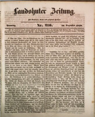 Landshuter Zeitung Sonntag 16. Dezember 1849