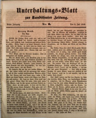Landshuter Zeitung Sonntag 8. Juli 1849