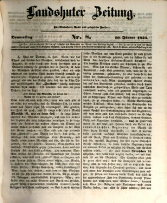 Landshuter Zeitung Donnerstag 10. Januar 1850
