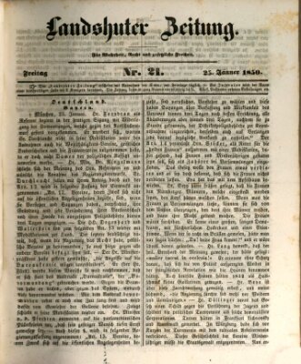 Landshuter Zeitung Freitag 25. Januar 1850