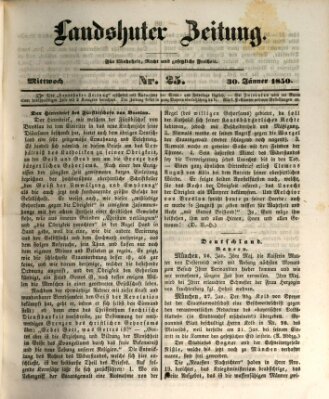 Landshuter Zeitung Mittwoch 30. Januar 1850